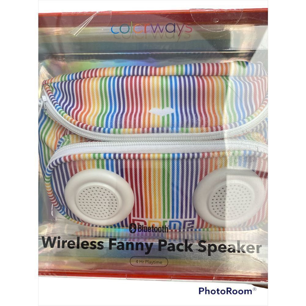 New in Box Pride Colorways Wireless Rainbow Fanny Pack Speakers